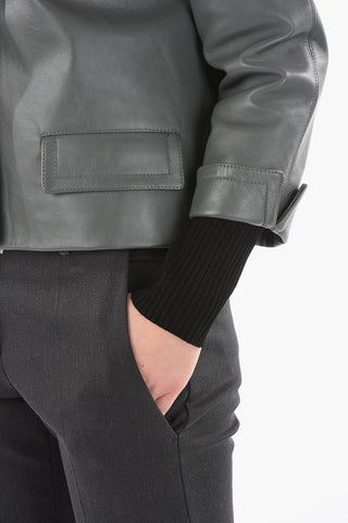 Flap Pockets Lined Leather Jacket
