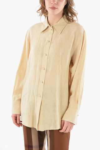 Linen Shirt with Bead Buttons