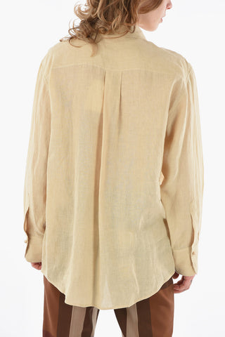 Linen Shirt with Bead Buttons