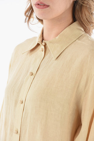 Linen Shirt with Bead Buttons