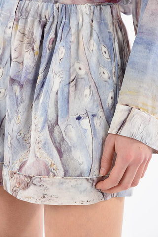 Printed Silk Shorts