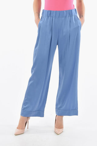 Pantaloni PERLA in Seta a Tinta Unita