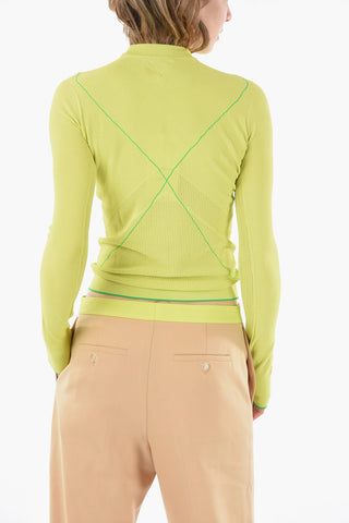 Stretchy Crewneck Tennis Sweater with Crew-neck
