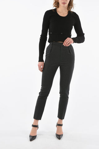 Pantaloni Gessati a 2 Pinces in Lurex