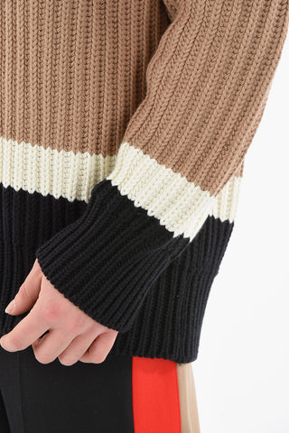 Maglia Collo a V SALMA in Misto Cashmere con Motivo a Righe