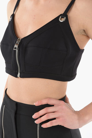 Tech Textile Shaped Top with Zip