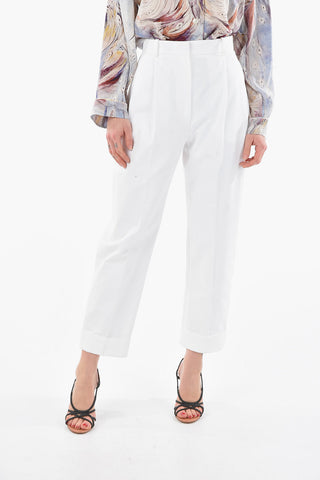 Cuffed Hem Double-Pleat Pants