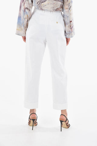 Cuffed Hem Double-Pleat Pants