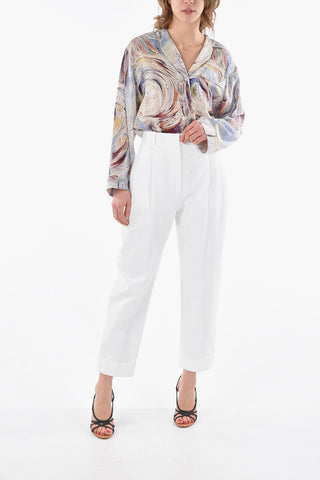Cuffed Hem Double-Pleat Pants