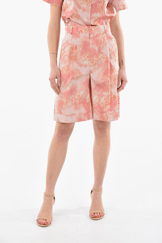 Shorts a Vita Alta a Una Pince in Taffeta di Seta