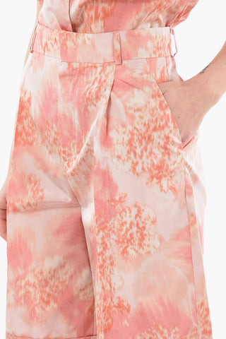 Shorts a Vita Alta a Una Pince in Taffeta di Seta