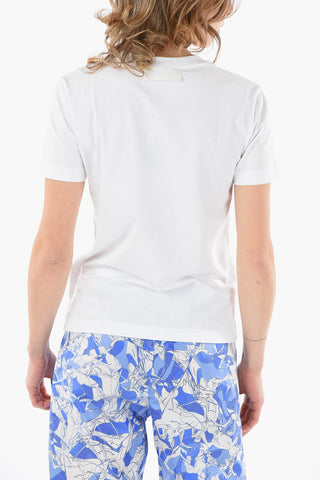 Crew-neck T-shirt with Metallic Star and Rear Patch