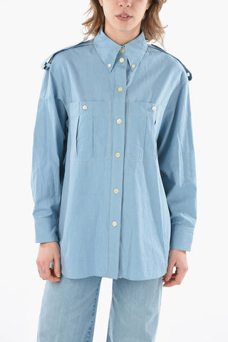 Cotton VINELA Button-down Shirt with Double Breast-pocket