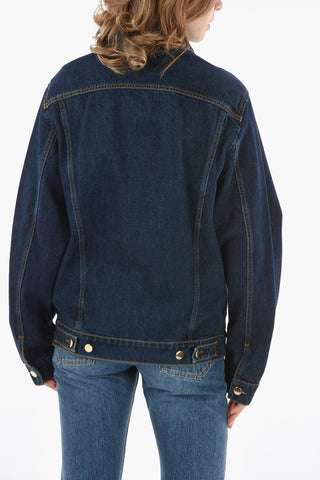 Denim Jacket With Metallic Logo