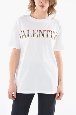 Sequin Embroidered Logo Crewneck T-shirt