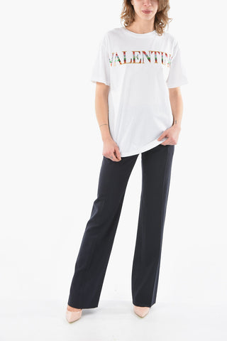 Sequin Embroidered Logo Crewneck T-shirt