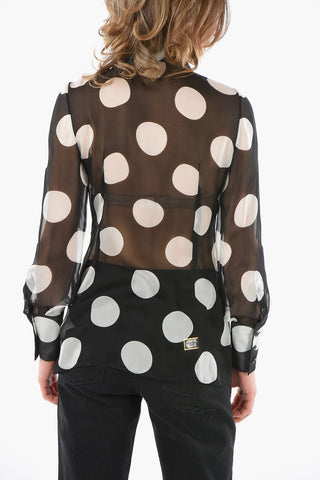 Polka Dot Printed Chiffon Shirt