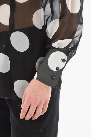 Polka Dot Printed Chiffon Shirt