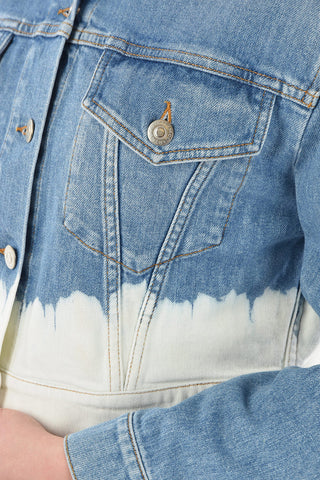 Faded Bottom Crop Denim Jacket