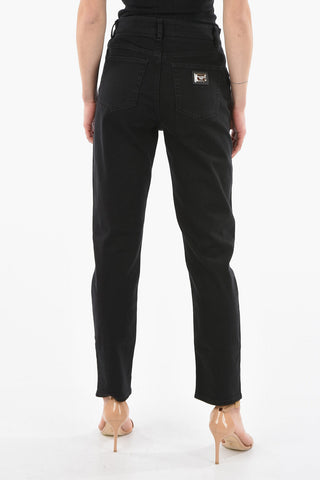 5 Pockets Boyfriend Denims with Back Logo Patch 17cm