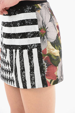 Jacquard Miniskirt with Sequins