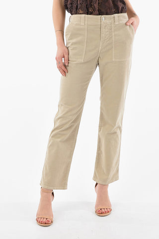 Pantaloni a Gamba Diritta in Velour con Logo Tiger Crest