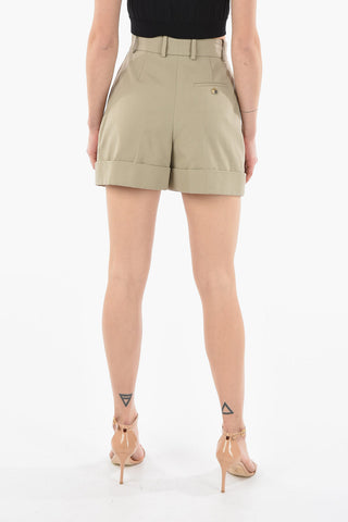 Double Pleat Cotton Shorts