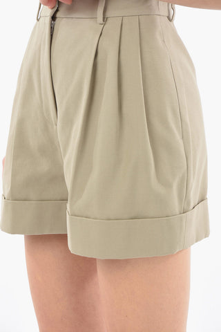 Double Pleat Cotton Shorts