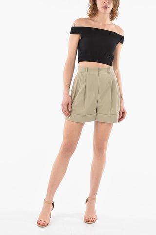 Double Pleat Cotton Shorts