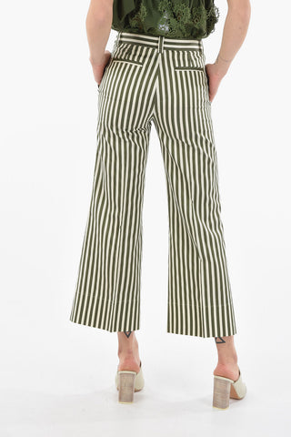 Pantaloni Palazzo MELODY a Righe Awning in Seta e Cotone
