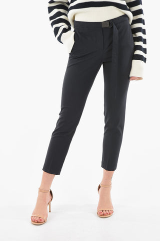 Cigarette Silhouette Traction Belted Trousers with Jewelry