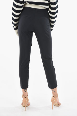 Cigarette Silhouette Traction Belted Trousers with Jewelry