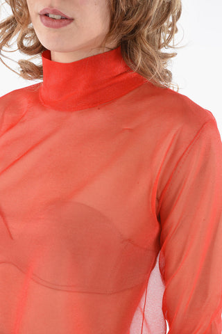 Maglia Collo Alto in Fibra Trasparente con Chiusura Zip sul Retro