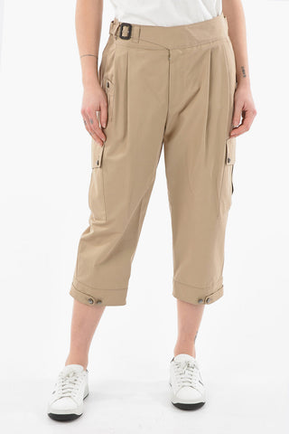 Multipocket Belted Pleated Cargo Trousers