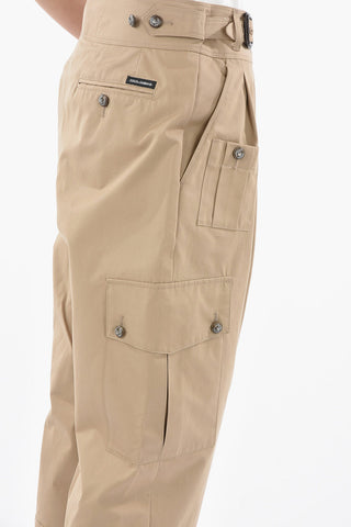 Multipocket Belted Pleated Cargo Trousers