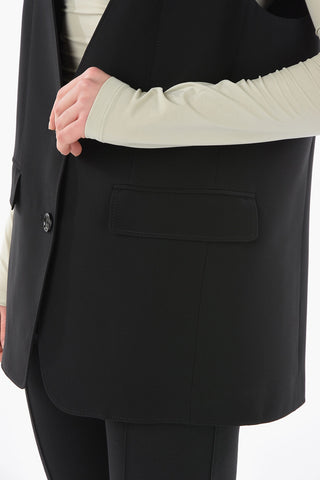 Silk Oversized Tailored Vest with Rear Vent