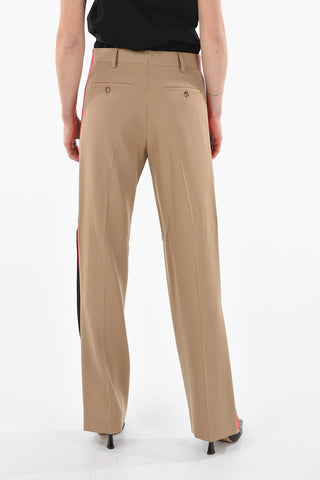 Grain-de-poudre Wool LOTTIE Tailored Pants in Iconic Stripe Motif