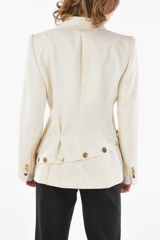 Blazer in Lana con Bottoni Decorativi