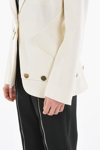 Blazer in Lana con Bottoni Decorativi