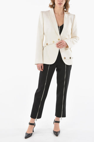 Blazer in Lana con Bottoni Decorativi