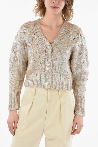 Cardigan Crop in Cotone Spalmato