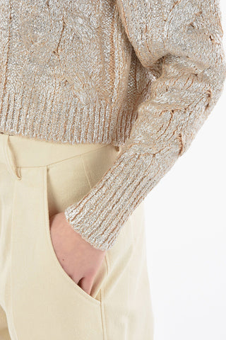 Cardigan Crop in Cotone Spalmato