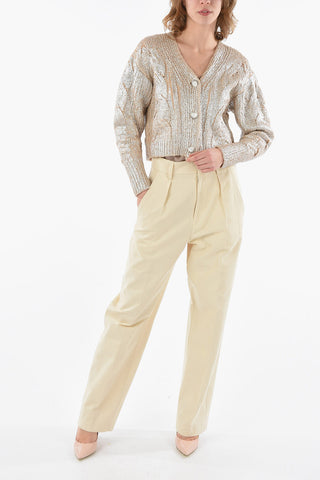 Cardigan Crop in Cotone Spalmato