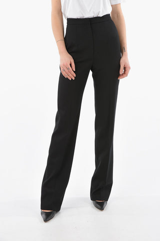 Pantaloni in Lana a Vita Alta
