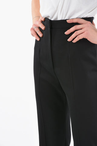 Pantaloni in Lana a Vita Alta