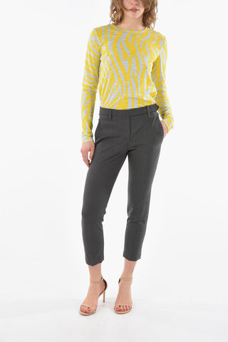 Pantalone Boyfit con Silhouette a Sigaretta e Passante con Monile