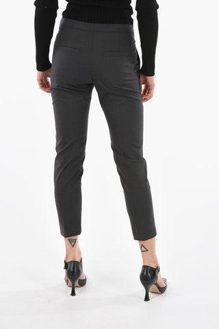 Cigarette Silhouette Traction Belted Trousers with Jewelry