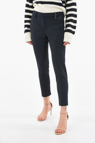 Pantalone Boyfit con Silhouette a Sigaretta e Passante con Monile