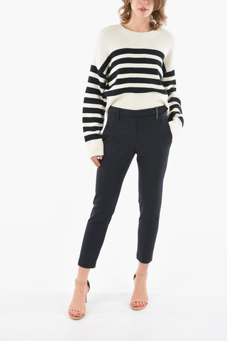 Pantalone Boyfit con Silhouette a Sigaretta e Passante con Monile