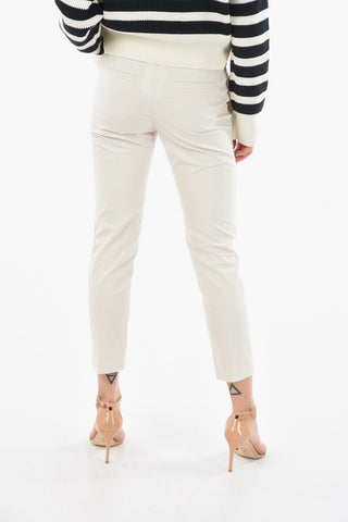 Straight Applied Belted Trousers with Jewelry